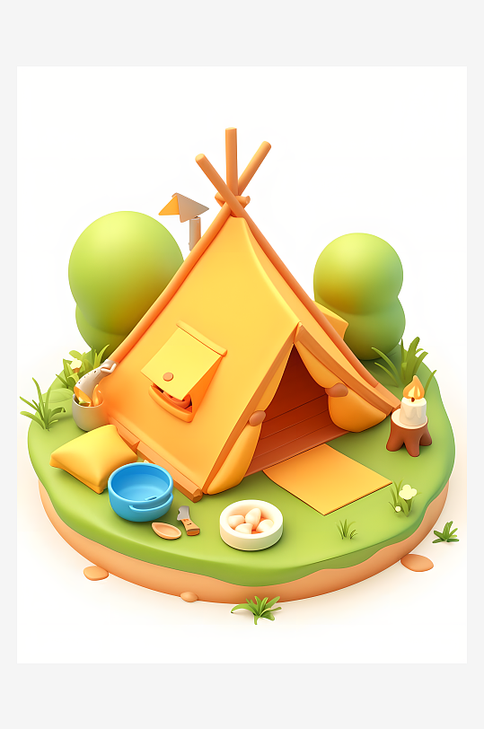 野外露营帐篷3D效果