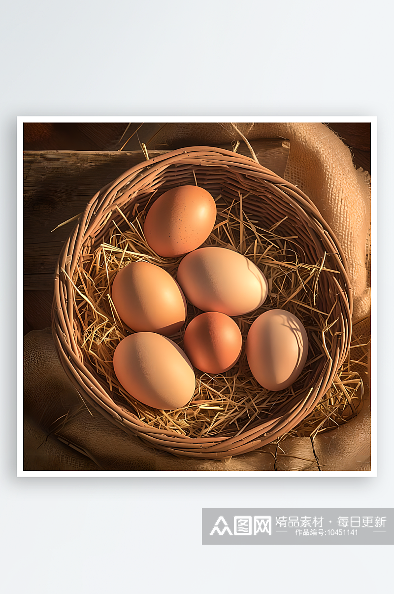 农场的有机鸡蛋摄影图素材