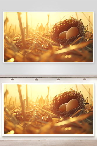 农业有机鸡蛋摄影图