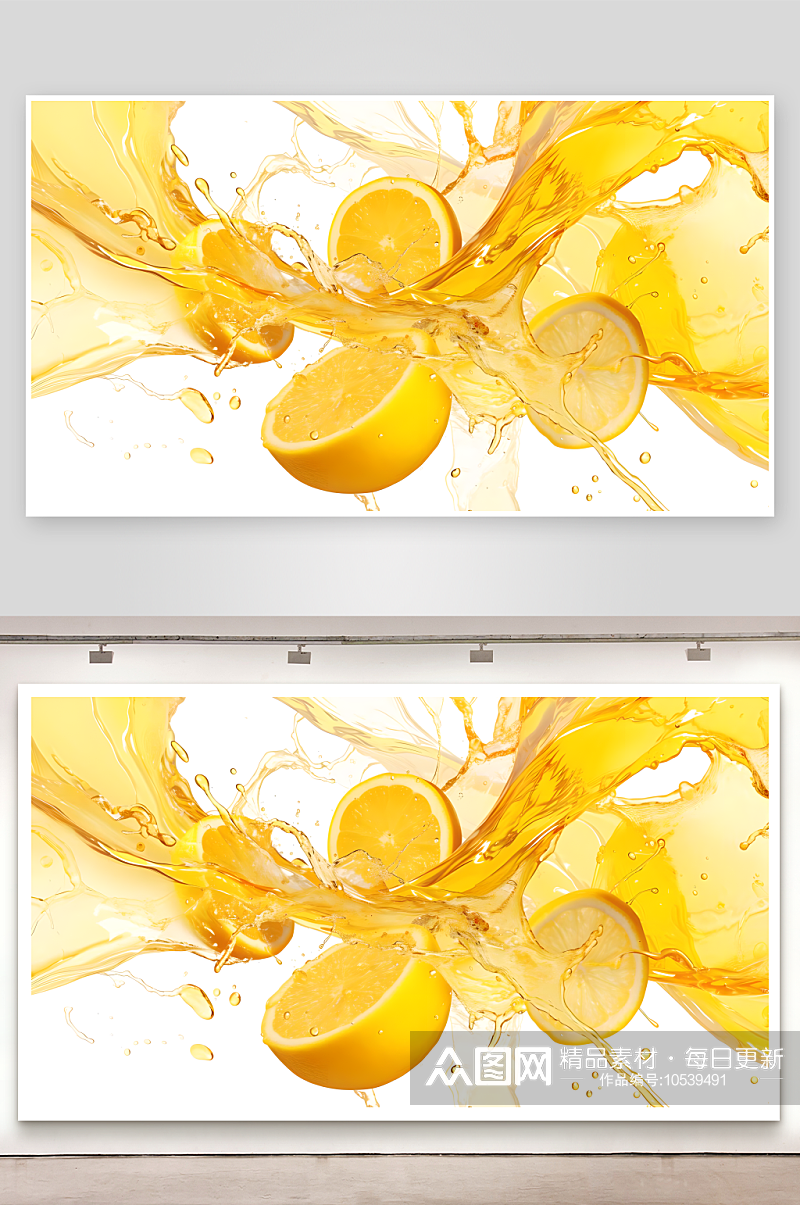 柠檬和柠檬水白色背景图素材