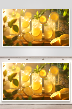 柠檬和柠檬水饮品摄影图