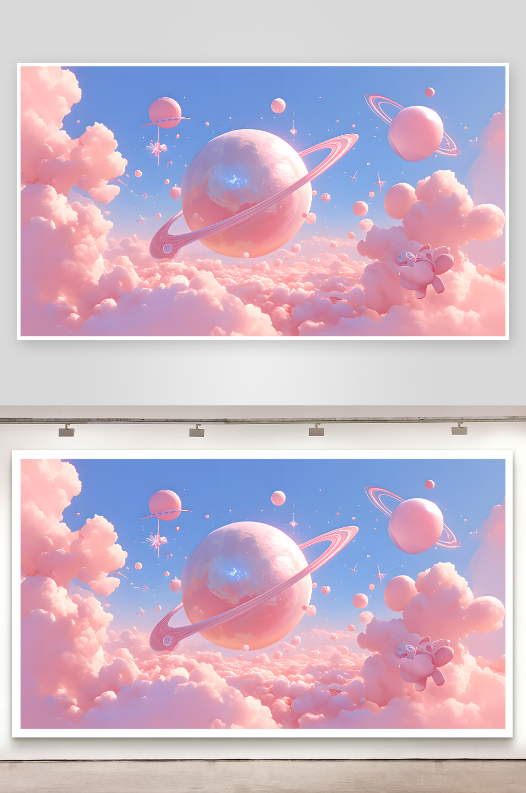 宇宙星体梦幻粉色清新素材素材