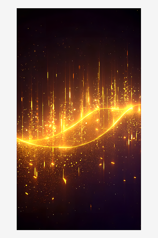 金色的粒子可视化背景图