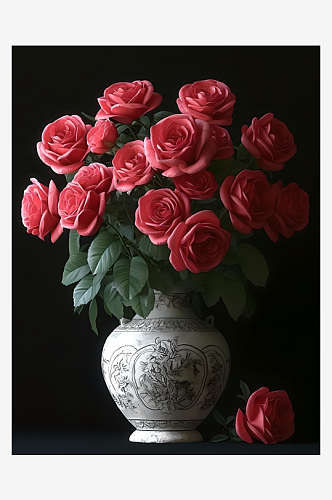 美丽的鲜花玫瑰花花束素材