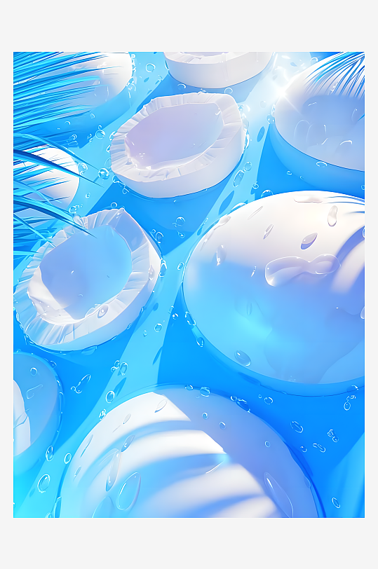 饮品椰子水3D创意场景
