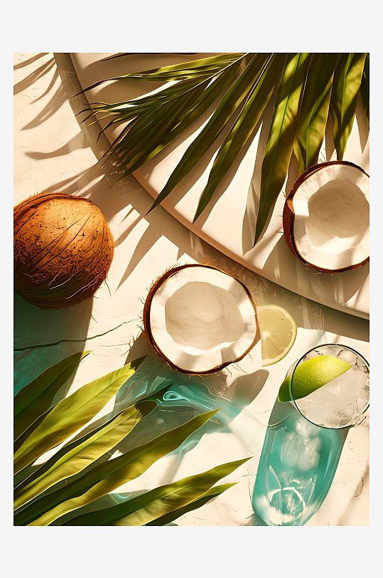 椰子饮品3D效果图