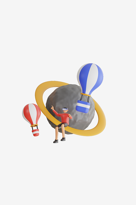 旅行3D模型源文件-众图网