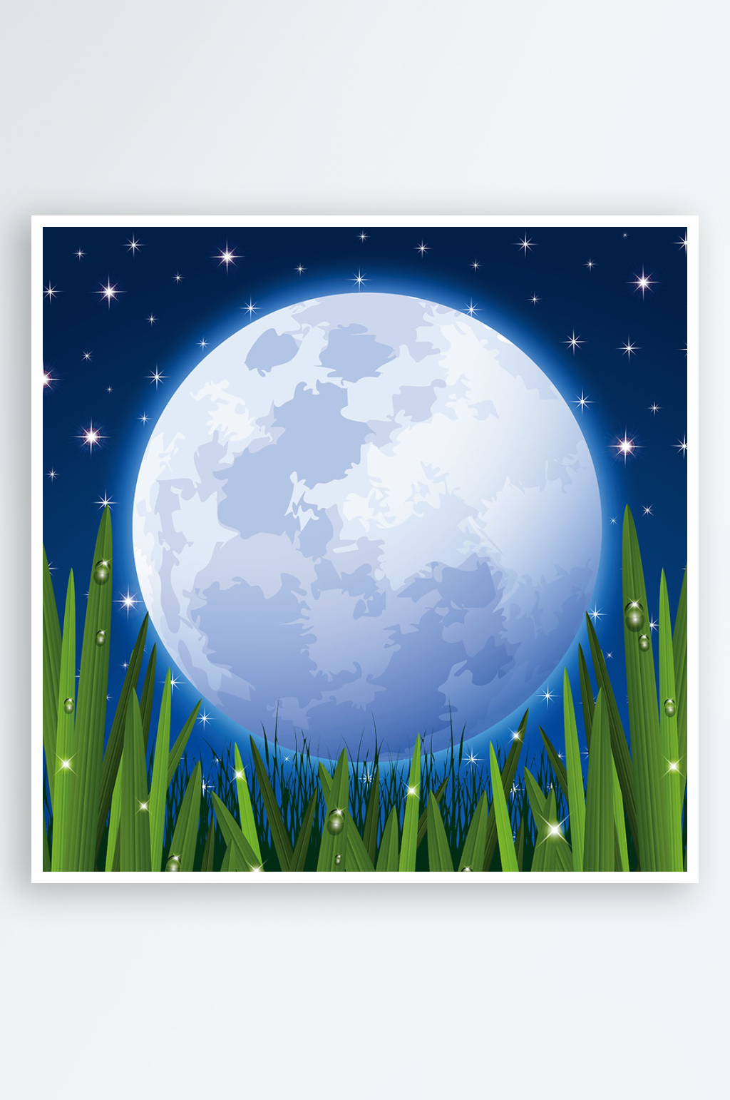 月亮月夜夜晚风景风光素材
