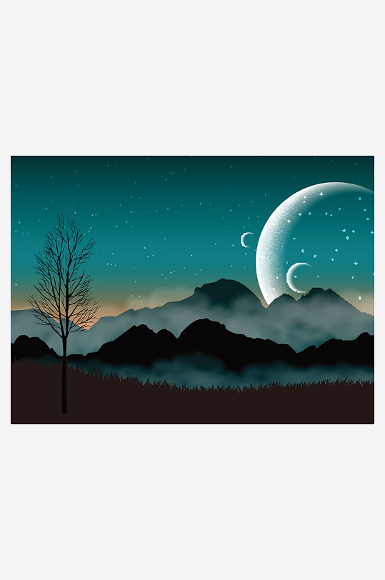 月亮月夜夜晚风景风光