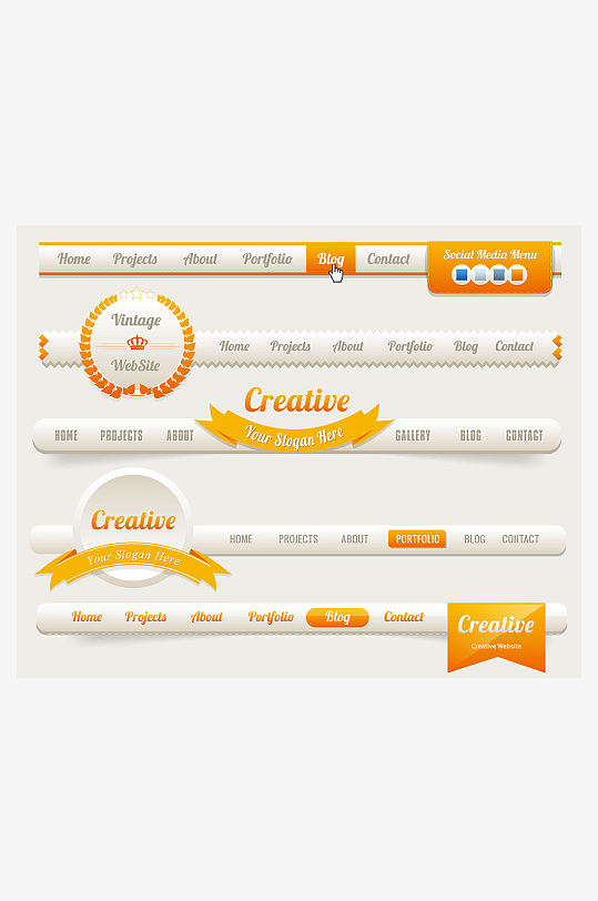 网站菜单网站标签设计