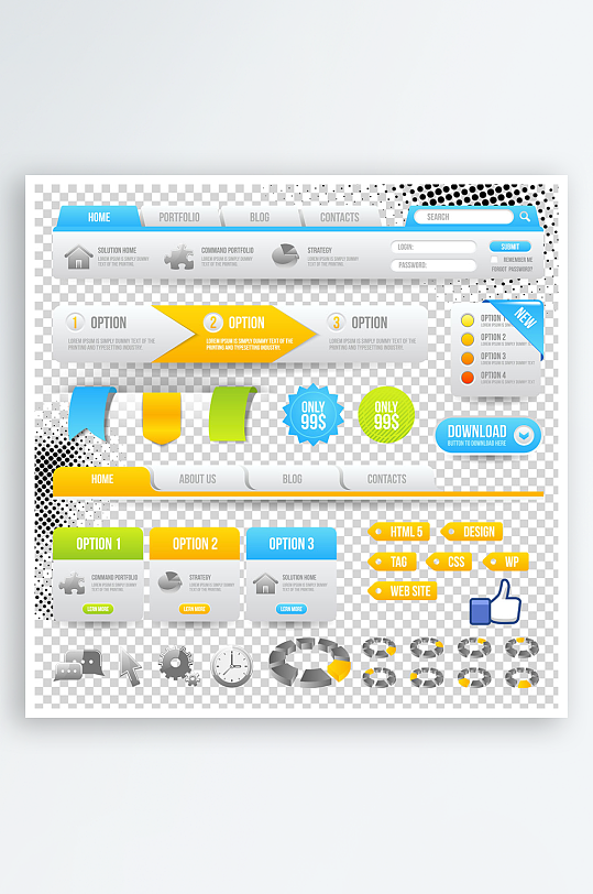 网站标签网站菜单设计