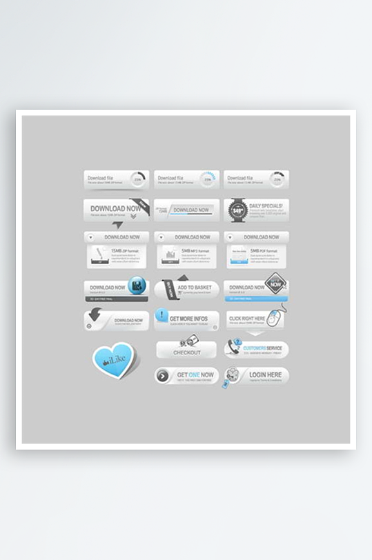 网页图标网站标签网站菜单设计素材