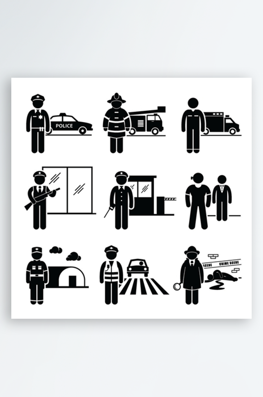 警察图标警用素材警察元素设计素材
