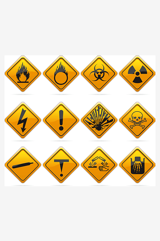 警示标志警示图标设计-众图网