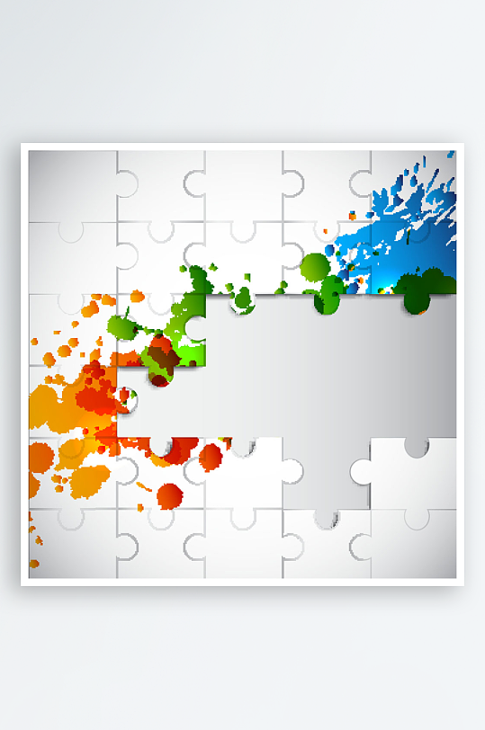 拼图背景矢量设计素材-众图网