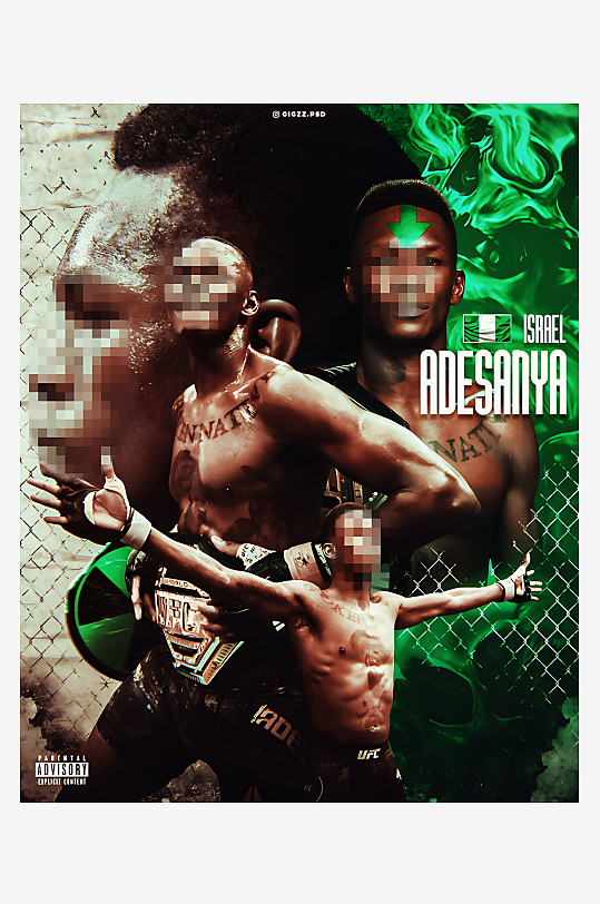 拳击运动员PSD分层设计素材-众图网