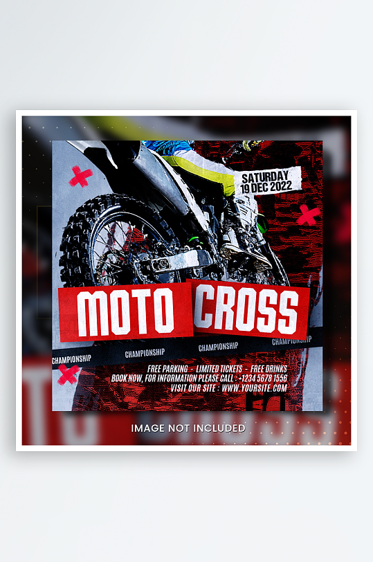 摩托赛车PSD分层设计素材-众图网