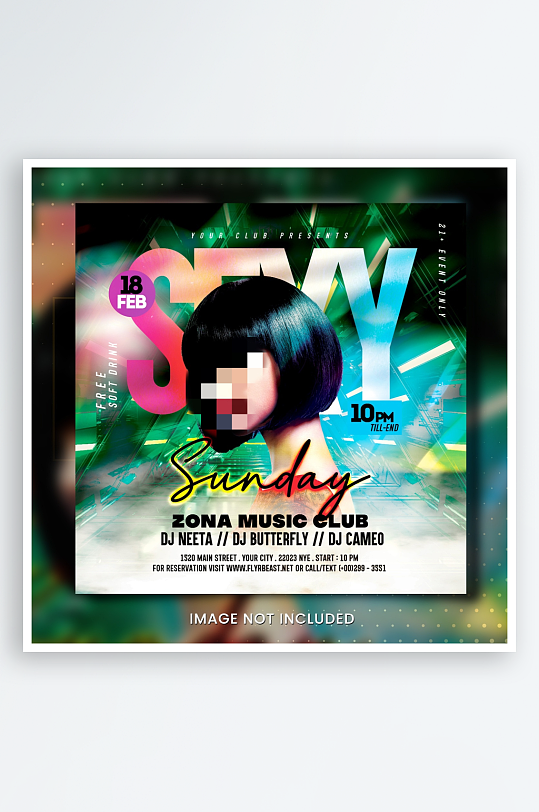 夜店派对PSD分层设计素材-众图网