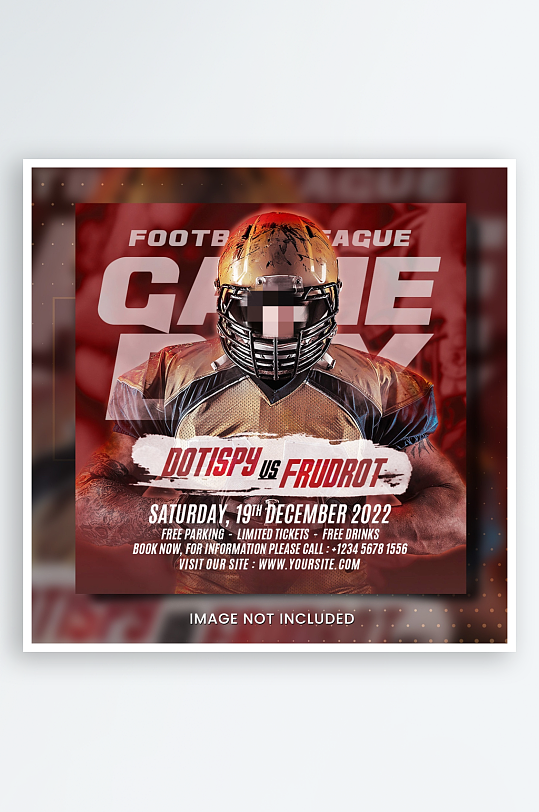 橄榄球PSD分层设计素材-众图网