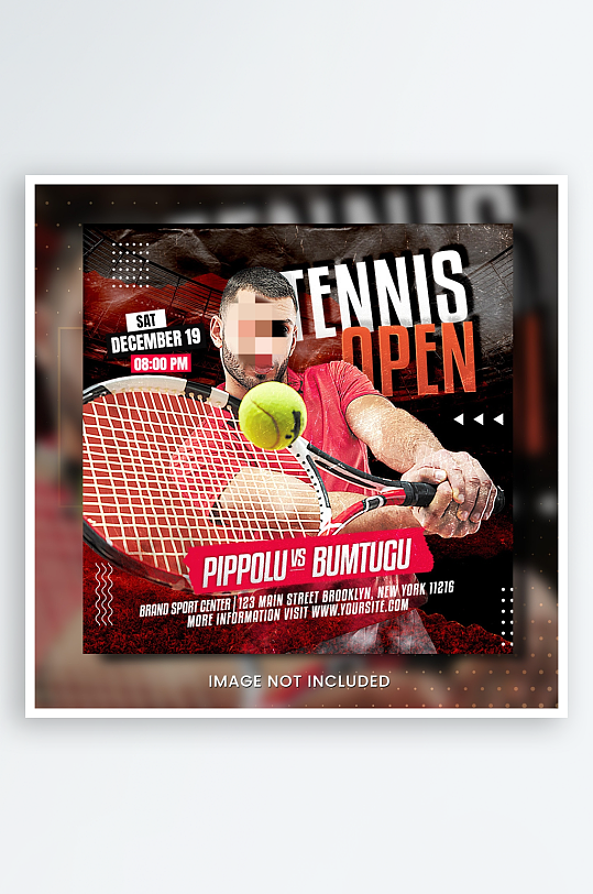 网球PSD分层设计素材-众图网