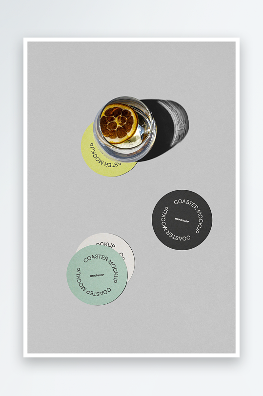 杯垫mockup样机设计素材-众图网