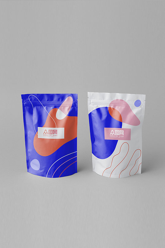 包装袋自立袋展示样机-众图网
