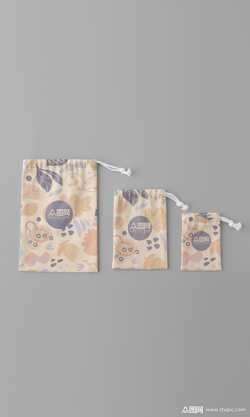 精致文艺布袋束口袋展示样机