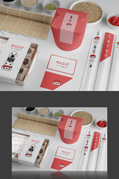 精品餐饮美食餐具寿司展示样机