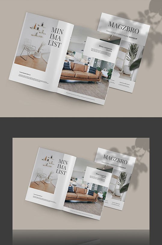 高端清新画册书籍展示样机-众图网