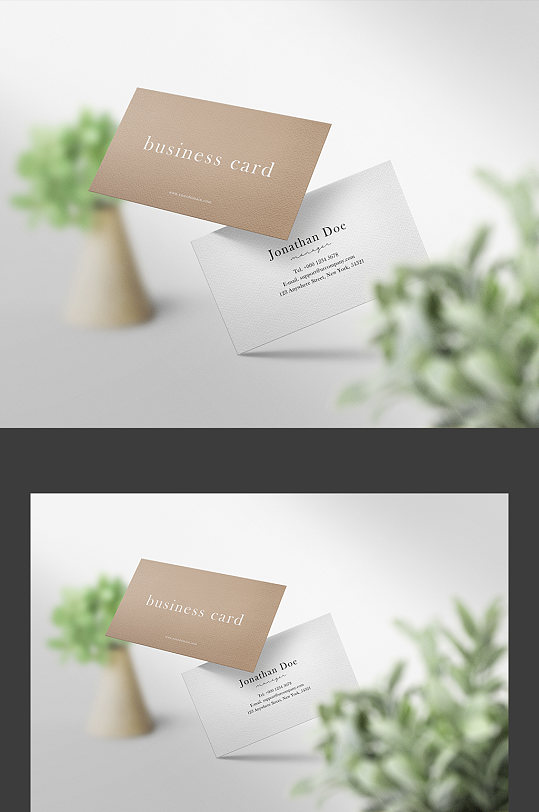大气简约名片展示样机-众图网