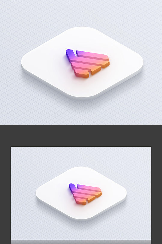 3DApp界面立体logo展示样机-众图网