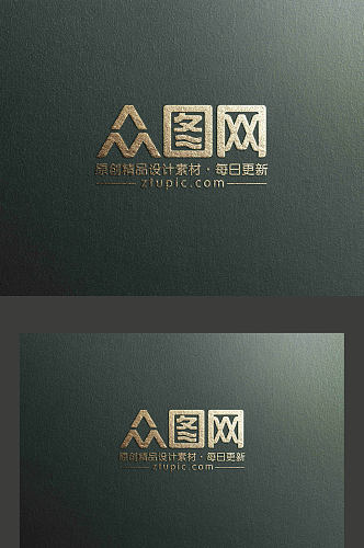 高端烫金凹凸质感logo展示样机