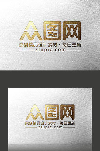 高端烫金质感logo展示样机