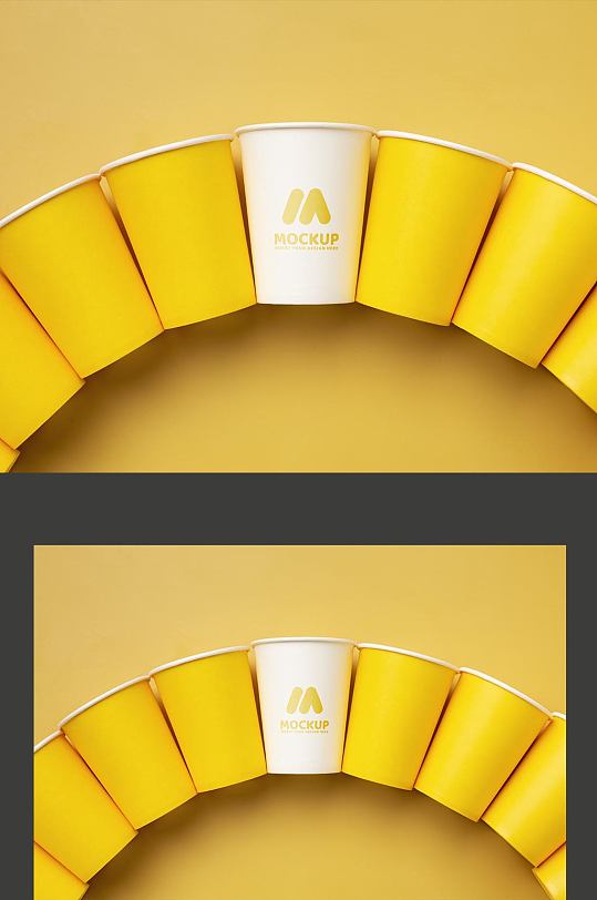 简约水杯纸杯咖啡杯展示样机-众图网