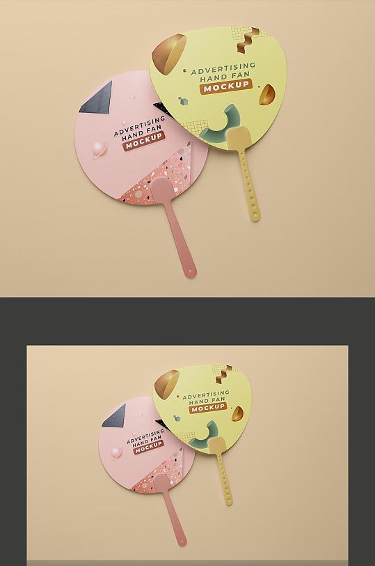 简约扇子广告扇展示样机-众图网