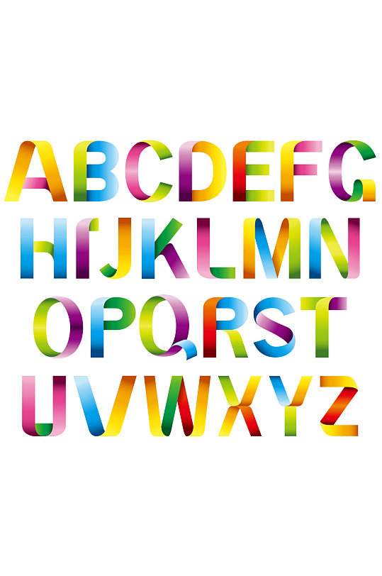 多彩字母好看的渐变字母