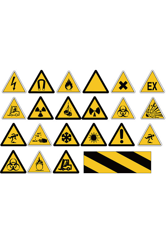 危险警告警示各种警告牌