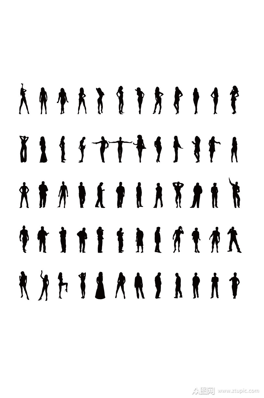 男人女人人体剪影