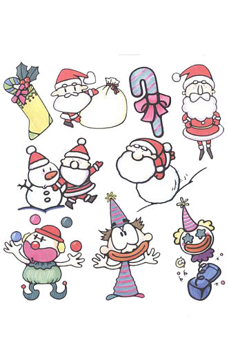 各种圣诞老人手绘插画素材免抠PNG