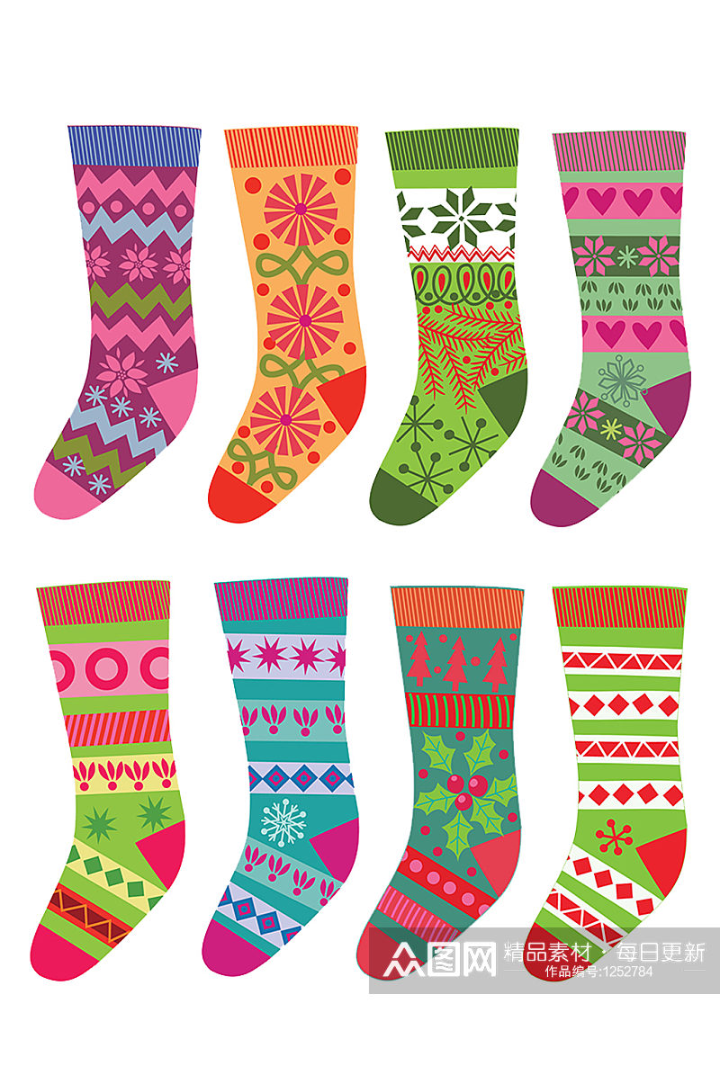 圣诞节主题袜子装饰元素免抠PNG素材