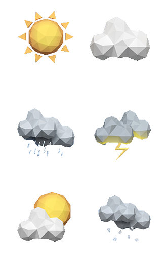 手绘插画卡通天气预报气象类质感免抠