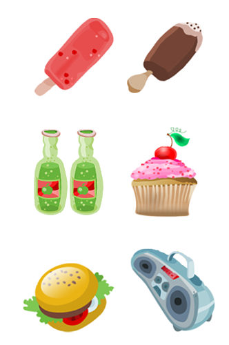 手绘插画卡通快餐饮品甜点食物素材免抠元素