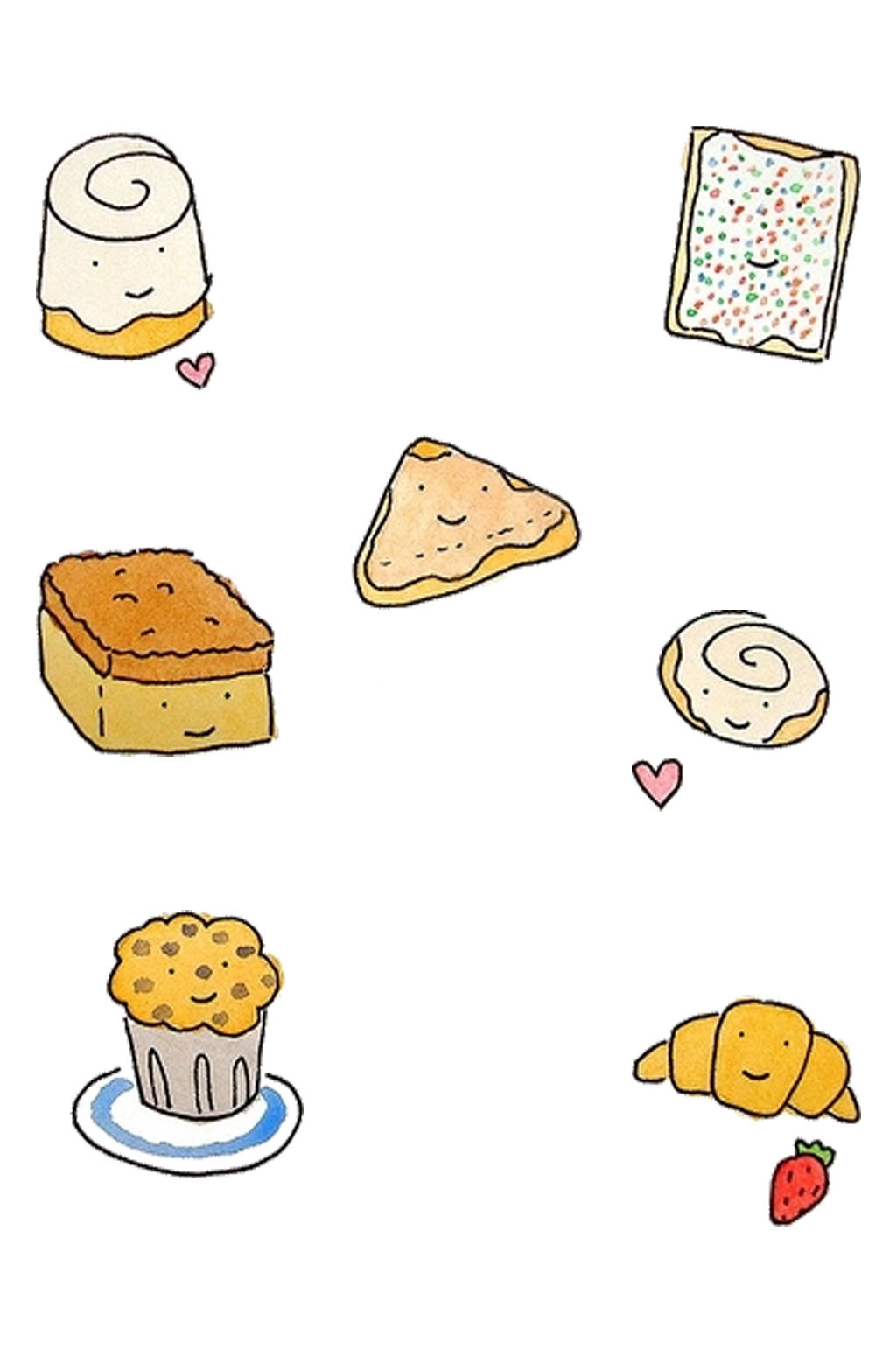 手绘插画卡通奶油蛋糕甜点食物素材免抠元素