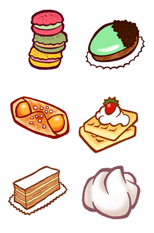 手绘插画卡通奶油蛋糕甜点食物素材免抠元素
