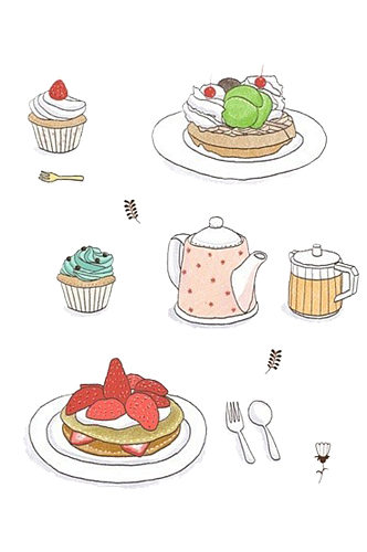 手绘插画卡通奶油蛋糕甜点食物素材免抠元素
