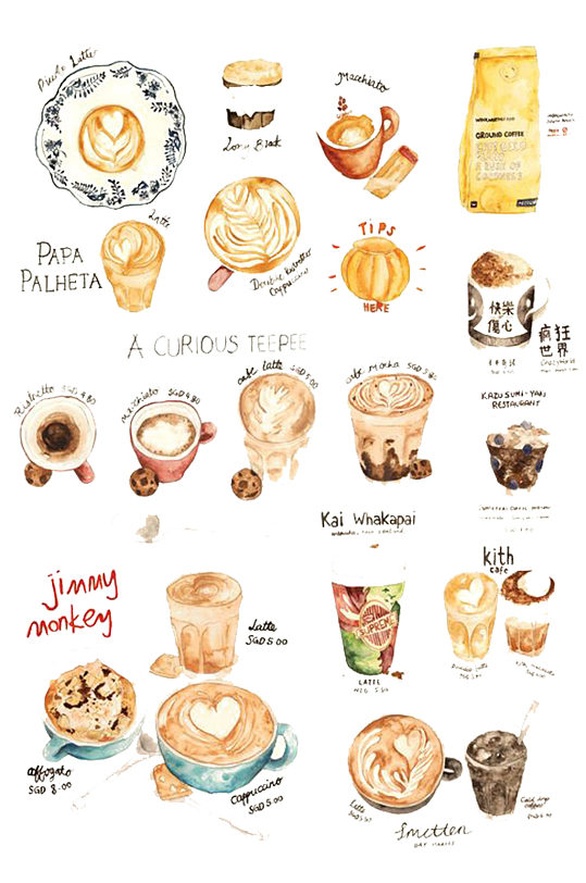 手绘插画卡通饮品甜点美食食物素材免抠元素