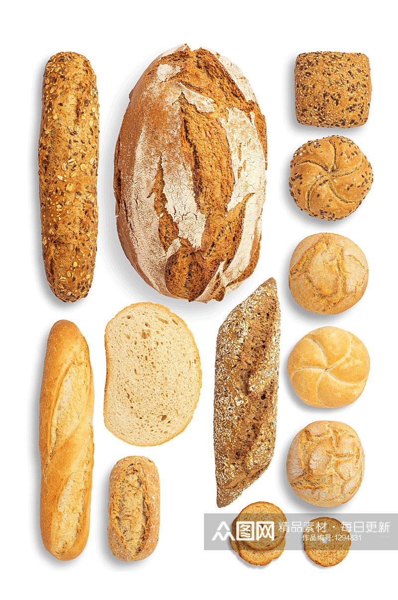 多款真实面包早餐土司食物素材免抠元素素材