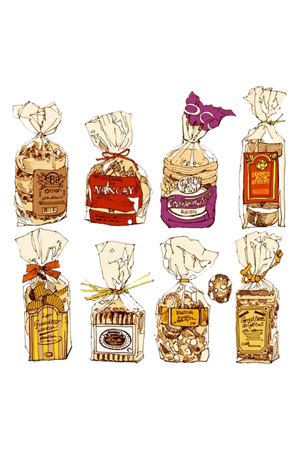 手绘插画卡通面包饮品土司食物素材免抠元素素材
