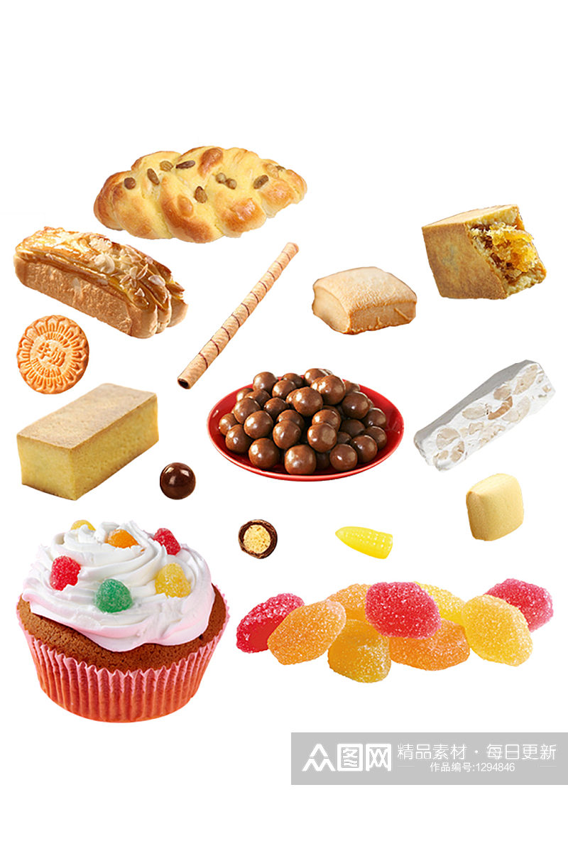 多款真实奶油糖果甜品食物素材免抠元素素材