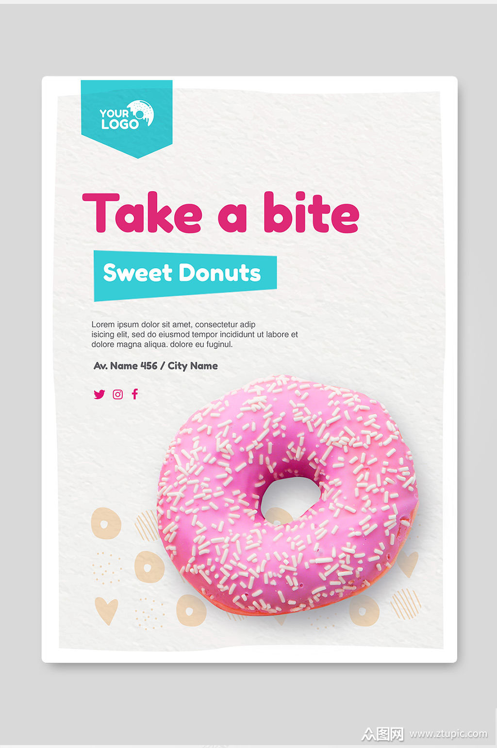 甜甜圈店海报素材免费下载,本作品是由钦子z上传的原创平面广告素材